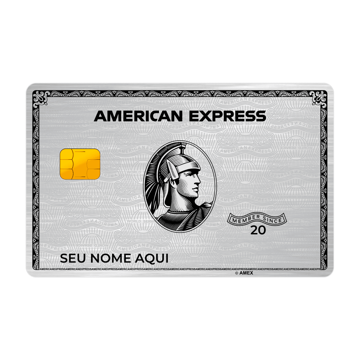 CAPACARD - Película Adesiva Para Cartão Frente e Verso - Amex Platinum CAPACARD - Película Adesiva Para Cartão Frente e Verso - Amex Platinum